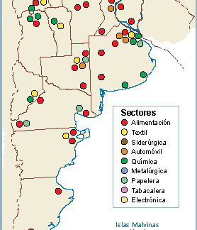Argentina mapa sector secundario
