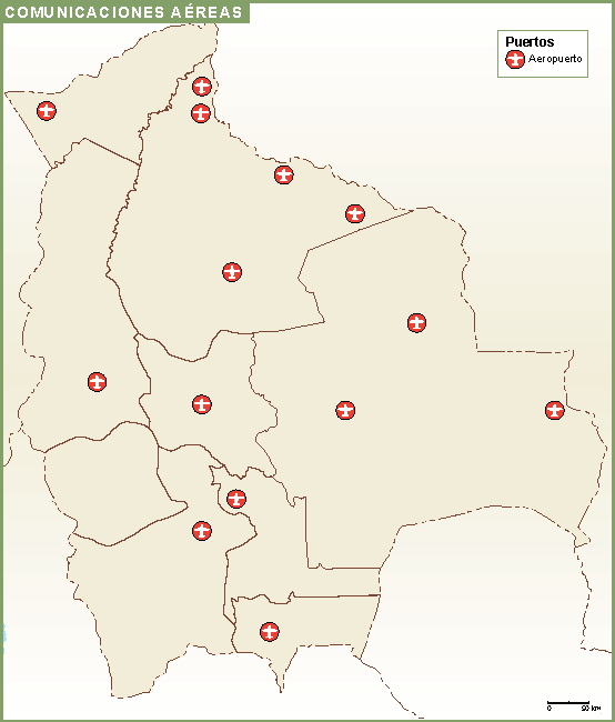 Bolivia mapa comunicacion