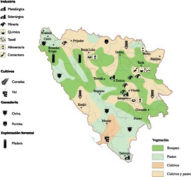 Bosnia Herzegovina Economic map