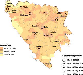 Bosnia Herzegovina Population map