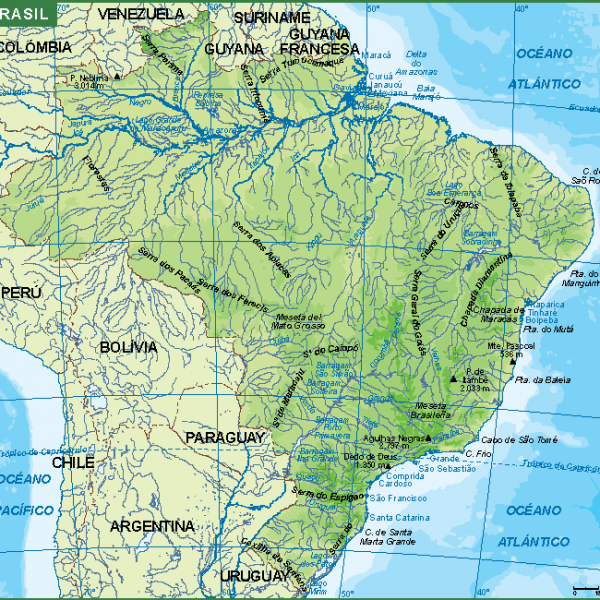 Brasil mapa fisico
