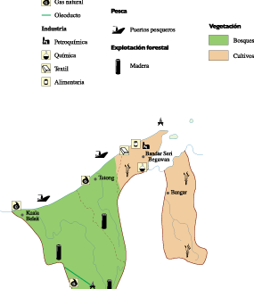 Brunei Economic map