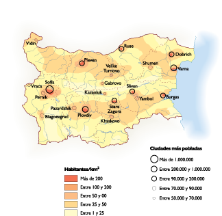 Bulgaria Population map