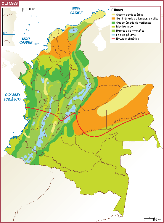 Colombia mapa clima