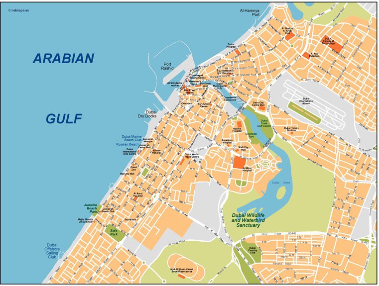 Dubai Vector Map