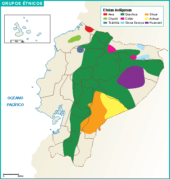 Ecuador mapa etnicos