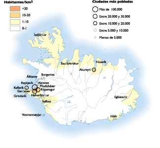 Iceland Population map