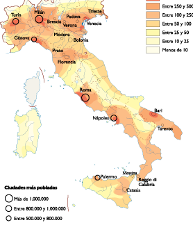 Italy Population map