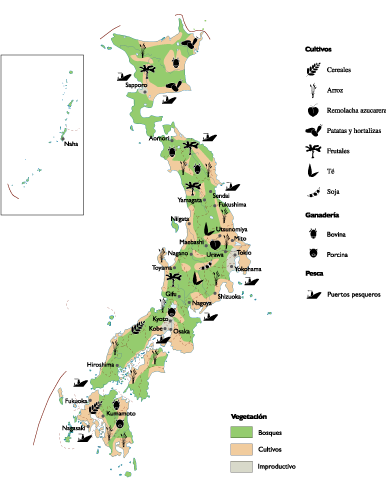 Japan Agricultural map
