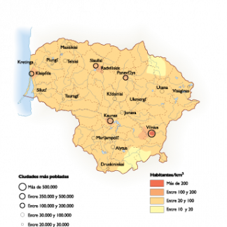 Lithuania Population map