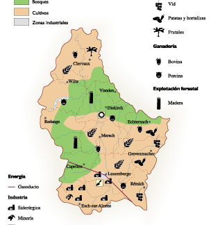 Luxembourg Economic map
