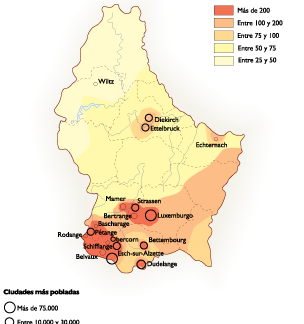 Luxembourg Population map