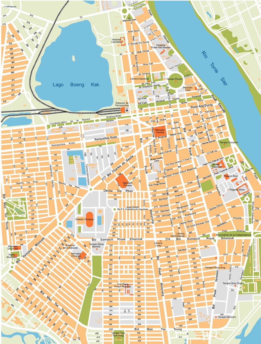 Phnom Penh Vector Map
