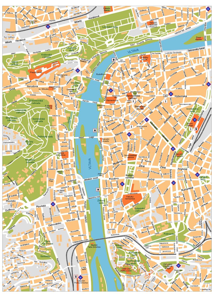 Praga Vector Map