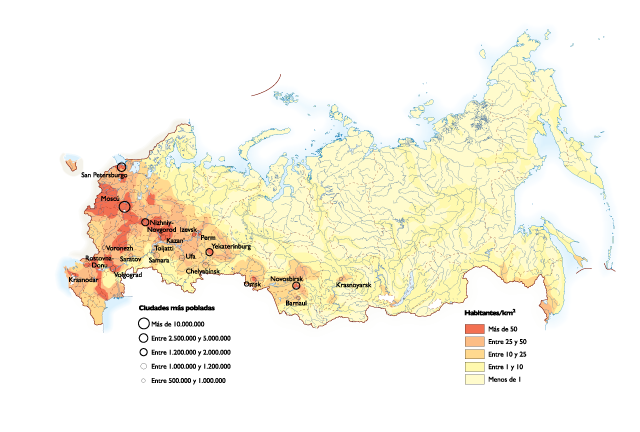Russia Population map