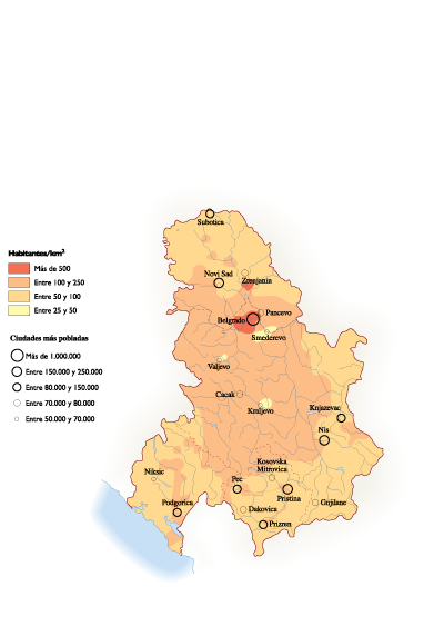Serbia Population map