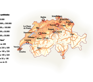 Switzerland Population map