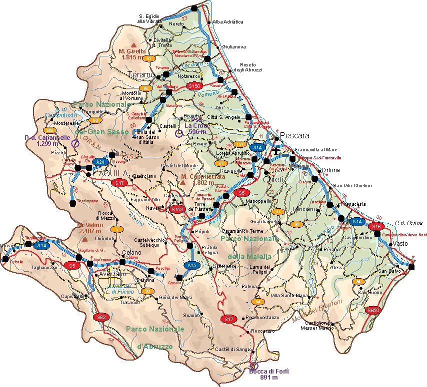 Abruzzo Vector Map