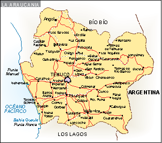 Mapa La Araucania