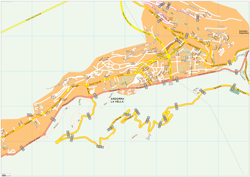 Andorra la Vella Vector EPS Map