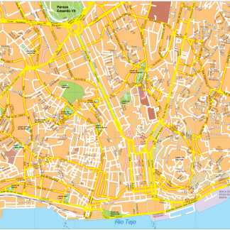 Lisbon Vector EPS Map